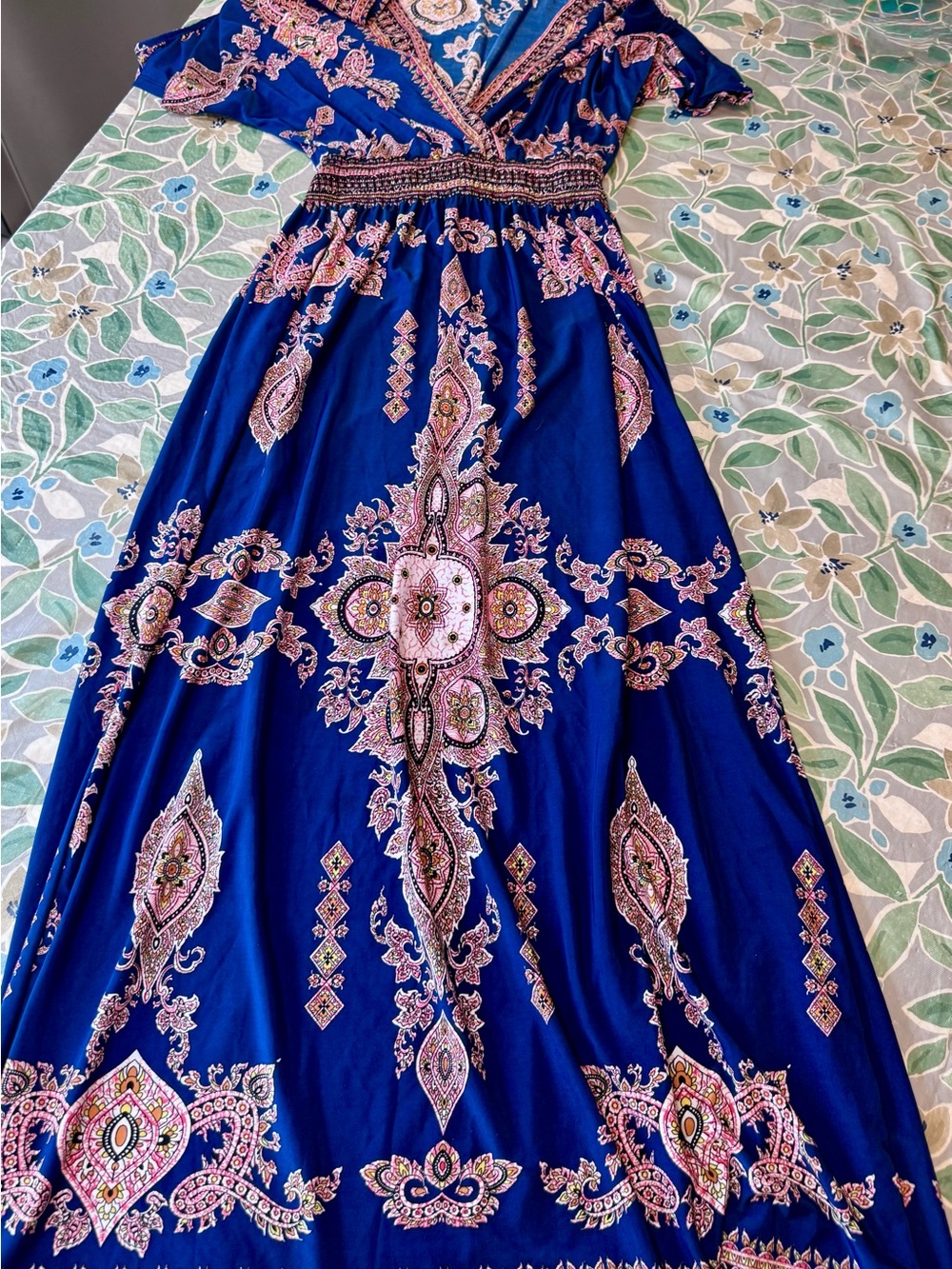 Boho Paisley Dress in Blue